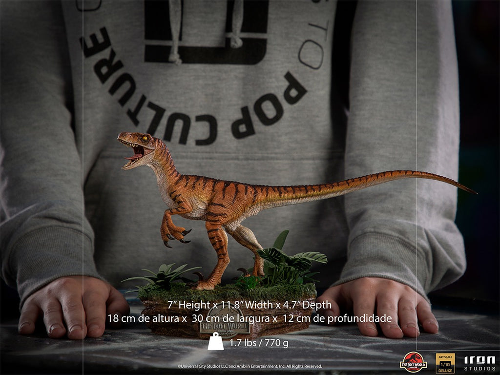 Estátua Velociraptor Deluxe - Jurassic World Lost World - Art Scale 1/10 - Iron Studios