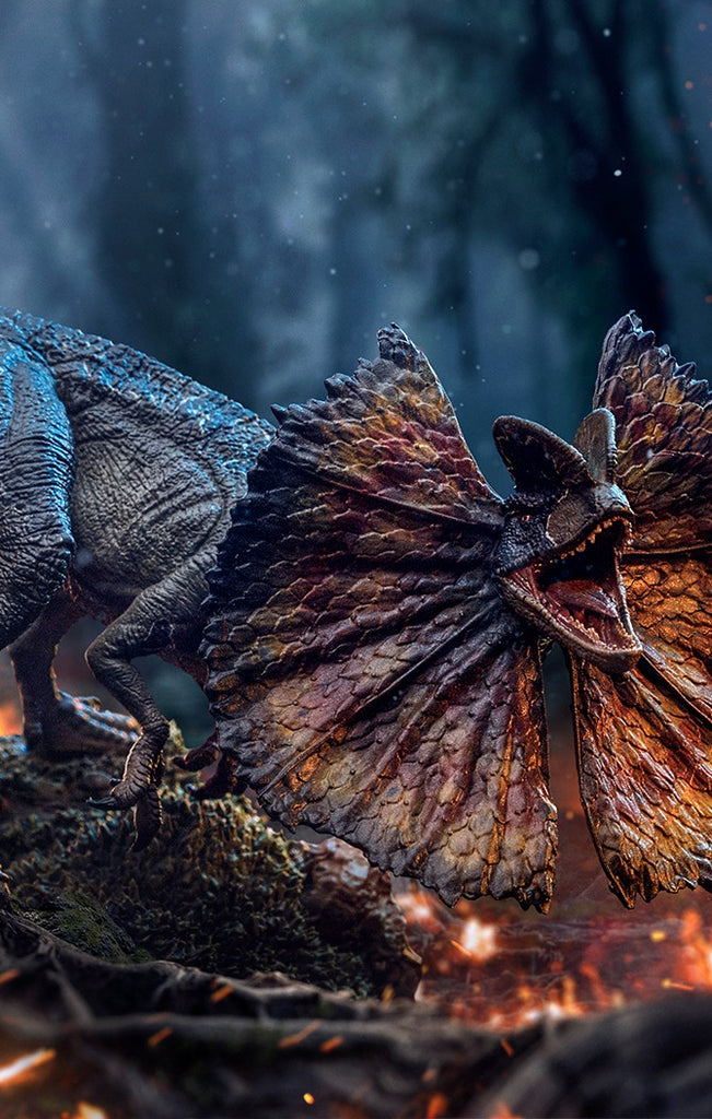 Estátua Dilofossauro - Jurassic World - Art Scale 1/10 - Iron Studios
