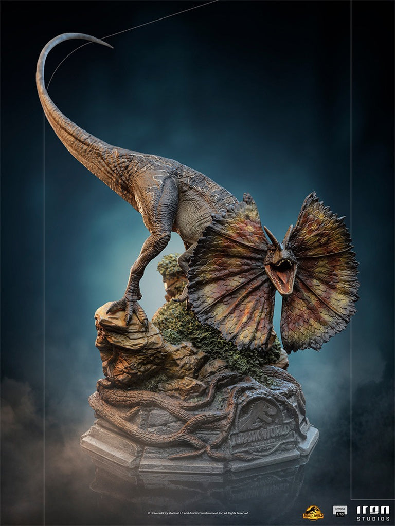 Estátua Dilofossauro - Jurassic World - Art Scale 1/10 - Iron Studios