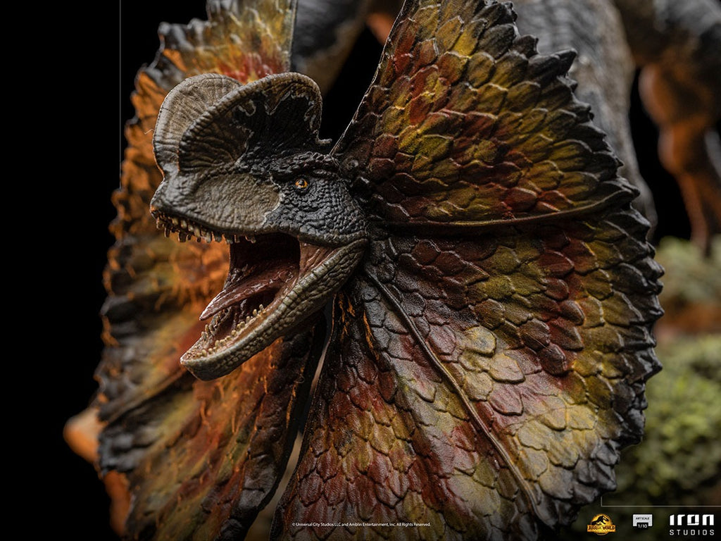 Estátua Dilofossauro - Jurassic World - Art Scale 1/10 - Iron Studios