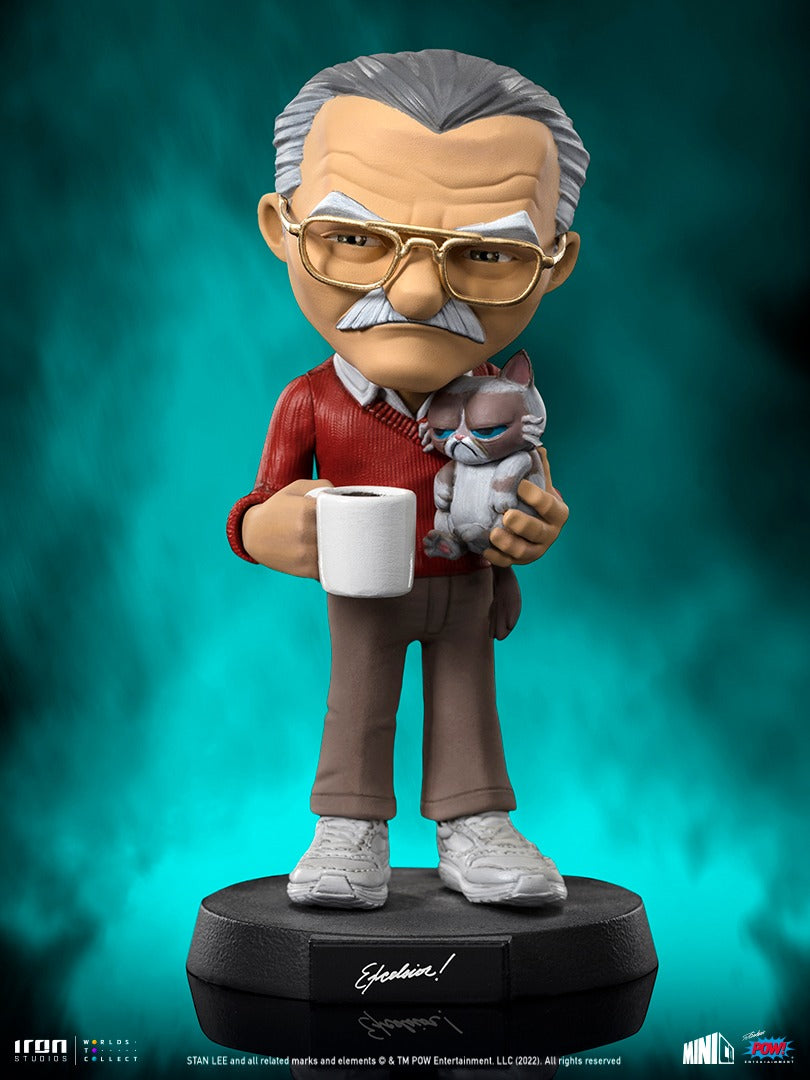 Estátua Stan Lee e a Gata Rabugenta - Pow - MiniCo - Iron Studios