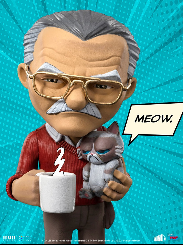 Estátua Stan Lee e a Gata Rabugenta - Pow - MiniCo - Iron Studios
