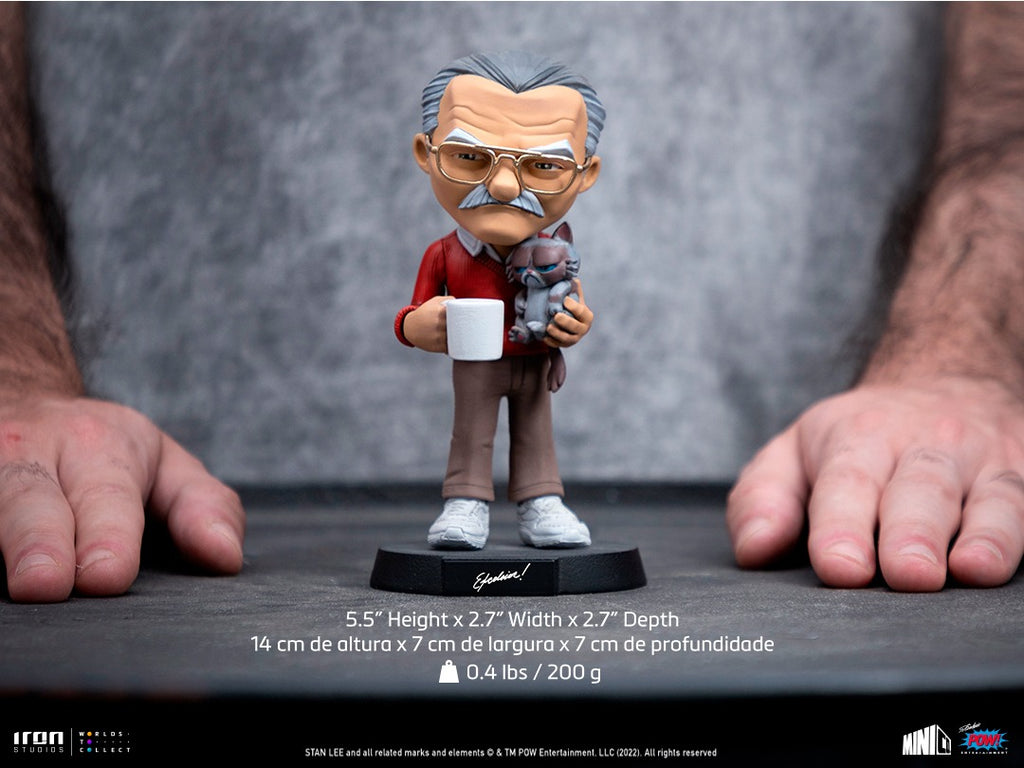 Estátua Stan Lee e a Gata Rabugenta - Pow - MiniCo - Iron Studios