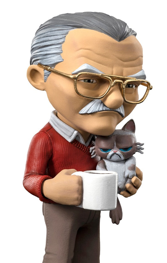 Estátua Stan Lee e a Gata Rabugenta - Pow - MiniCo - Iron Studios
