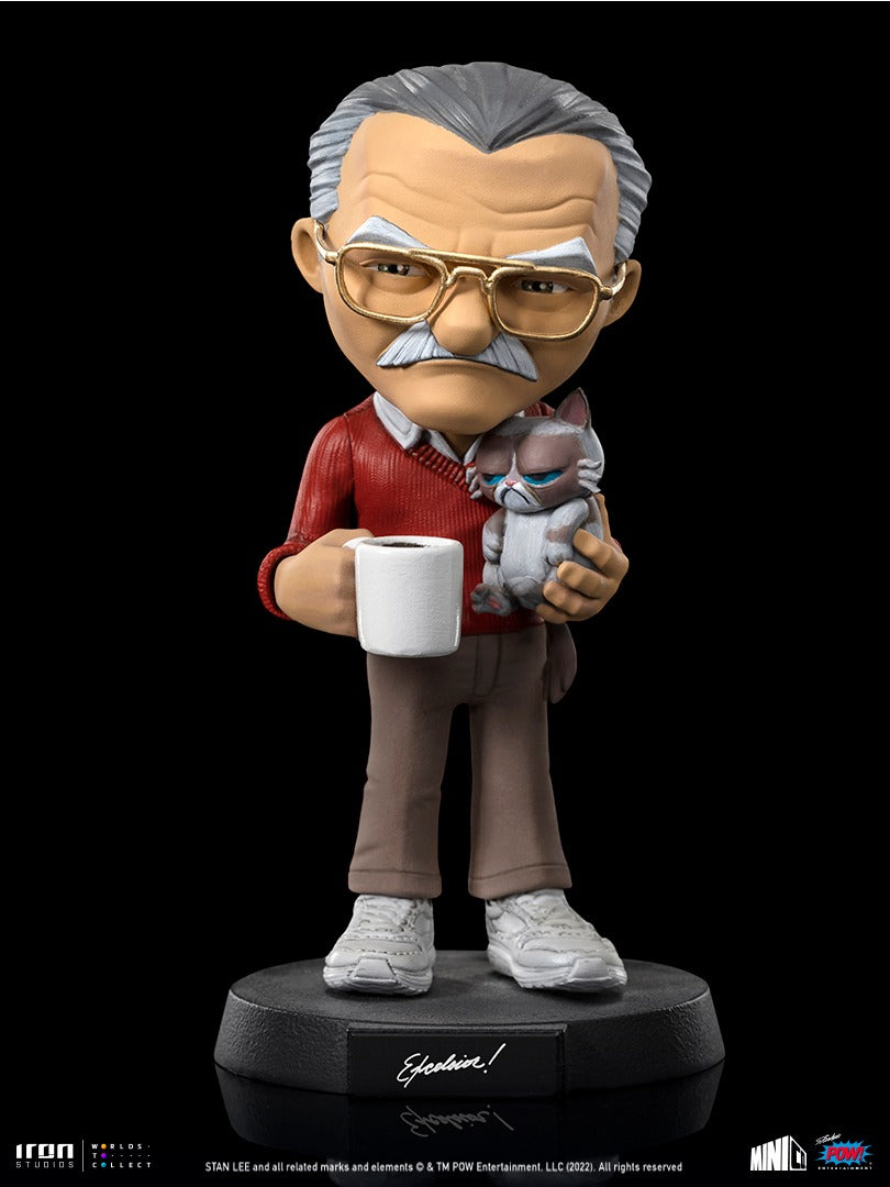 Estátua Stan Lee e a Gata Rabugenta - Pow - MiniCo - Iron Studios