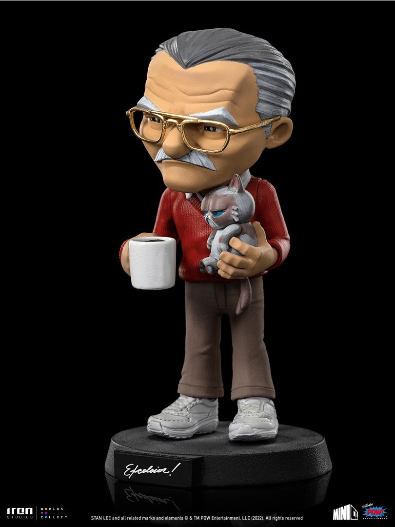 Estátua Stan Lee e a Gata Rabugenta - Pow - MiniCo - Iron Studios