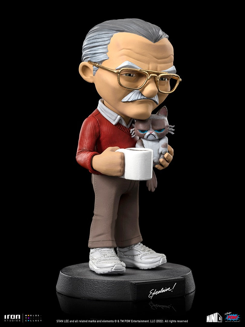 Estátua Stan Lee e a Gata Rabugenta - Pow - MiniCo - Iron Studios