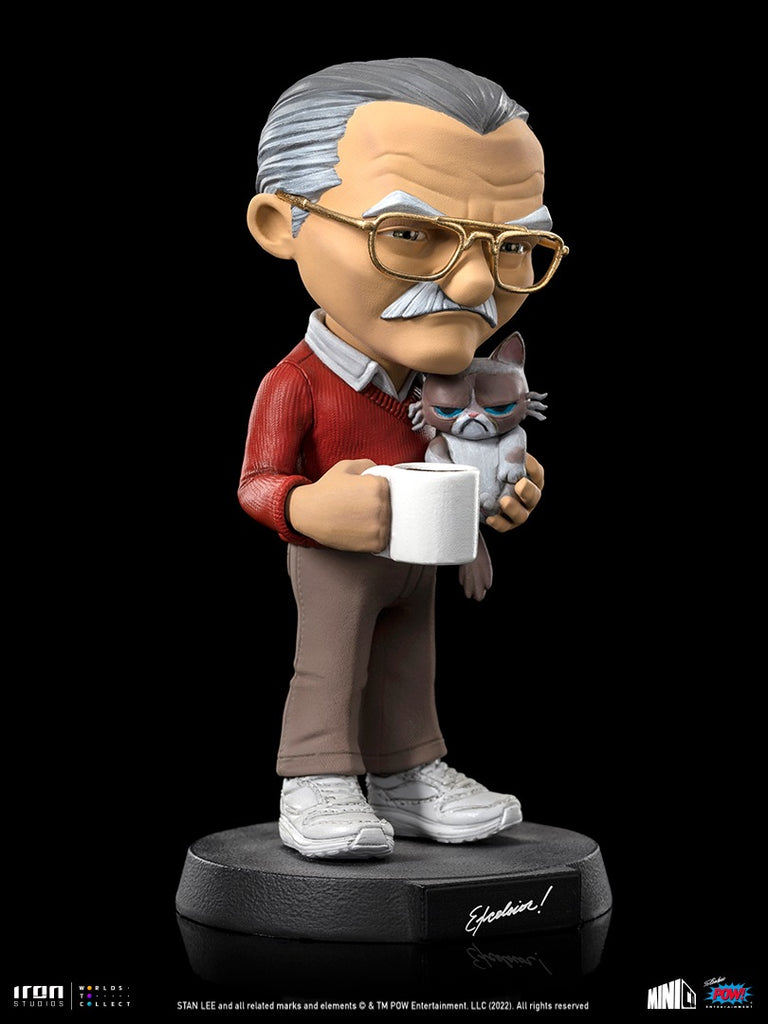 Estátua Stan Lee e a Gata Rabugenta - Pow - MiniCo - Iron Studios