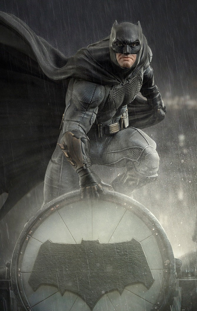 Estátua Batman no Batsinal Deluxe - Liga da Justiça de Zack Snyder - Art Scale 1/10 - Iron Studios