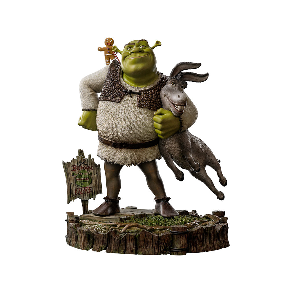 Estátua Shrek, Burro e Biscoito Deluxe - Shrek - Art Scale 1/10 - Iron Studios