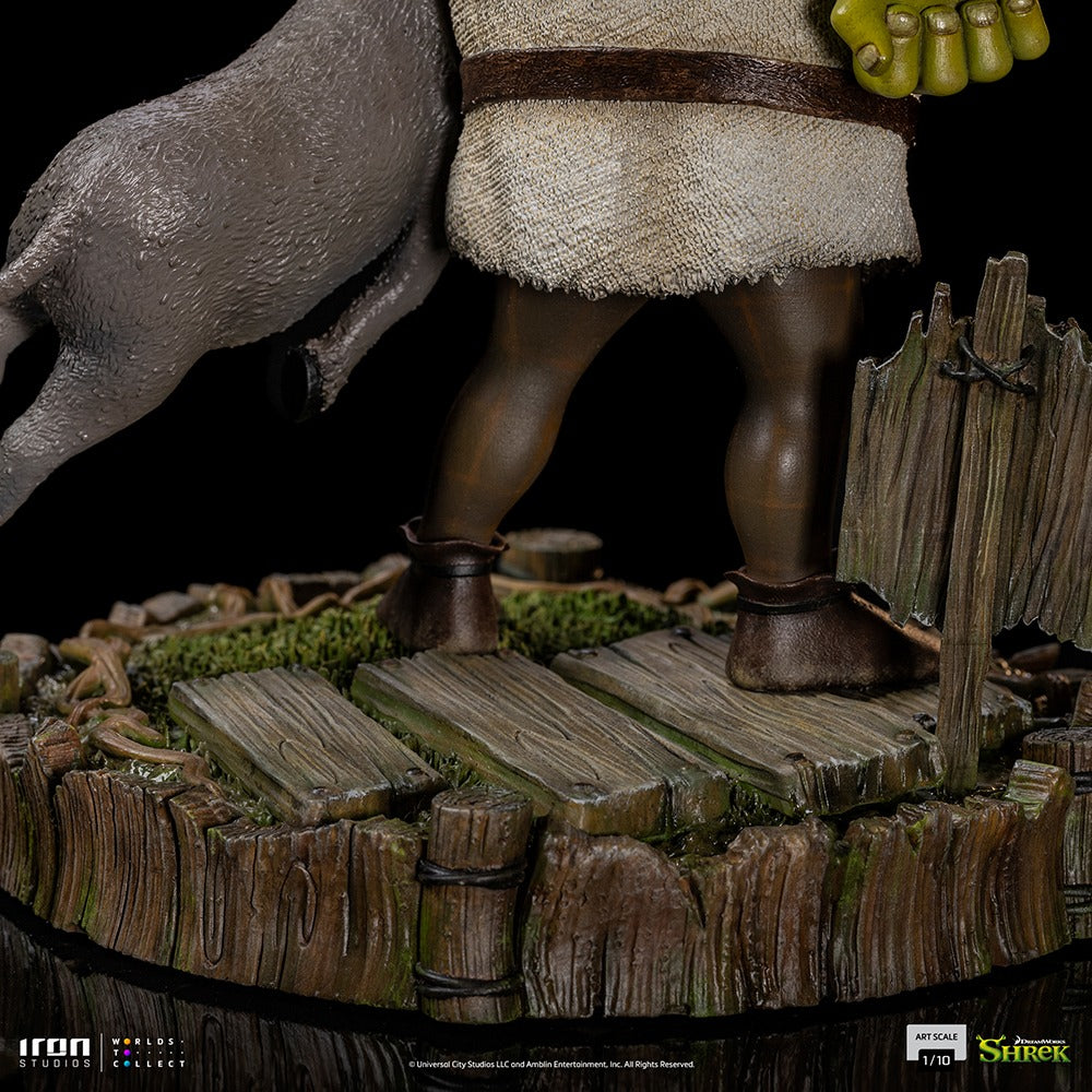 Estátua Shrek, Burro e Biscoito Deluxe - Shrek - Art Scale 1/10 - Iron Studios