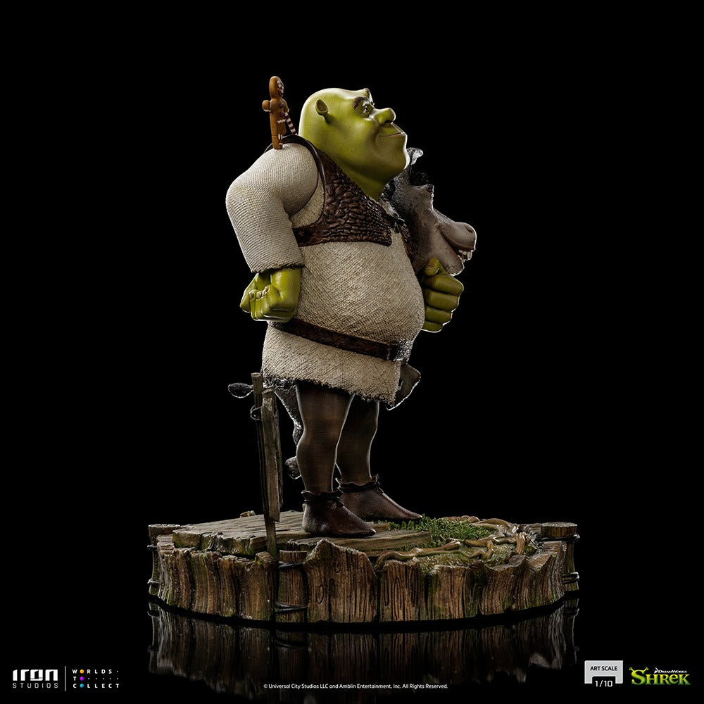 Estátua Shrek, Burro e Biscoito Deluxe - Shrek - Art Scale 1/10 - Iron Studios