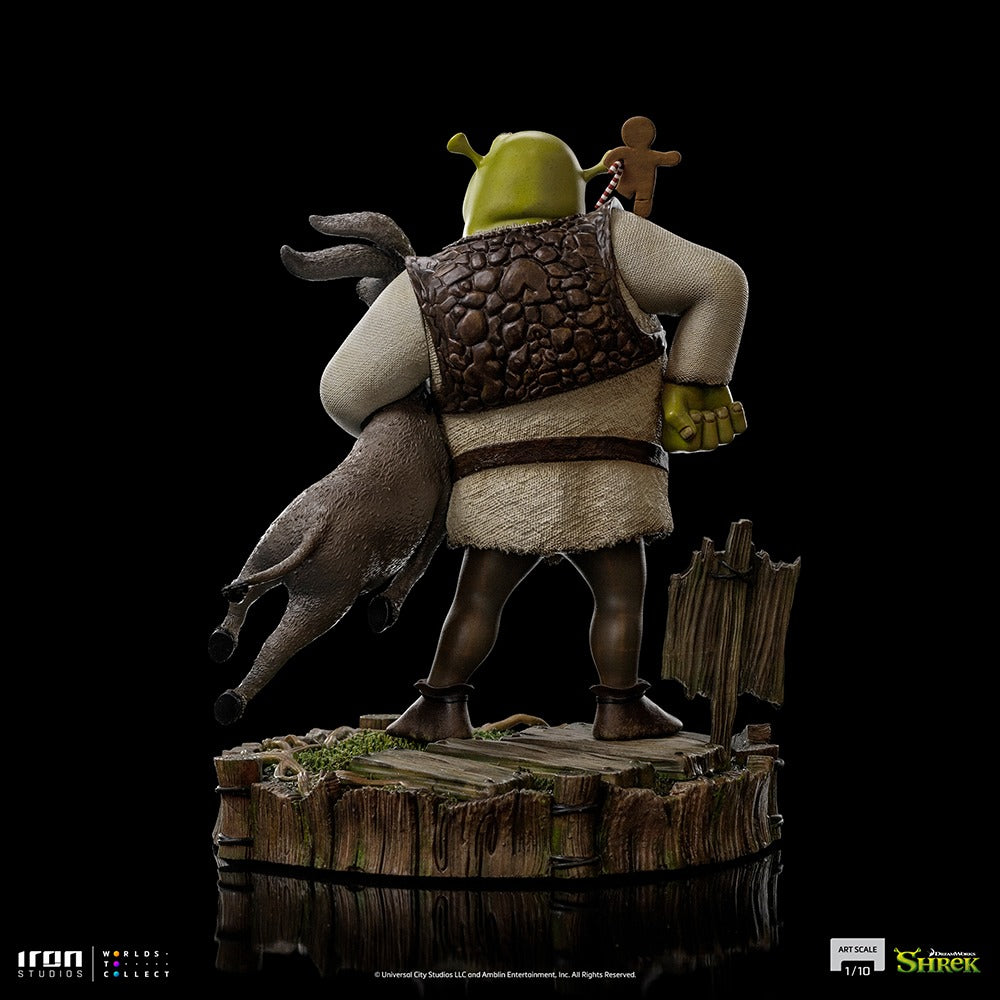 Estátua Shrek, Burro e Biscoito Deluxe - Shrek - Art Scale 1/10 - Iron Studios