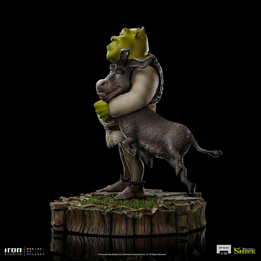Estátua Shrek, Burro e Biscoito Deluxe - Shrek - Art Scale 1/10 - Iron Studios