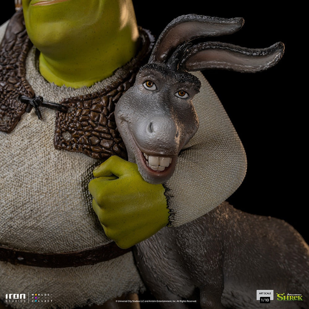 Estátua Shrek, Burro e Biscoito Deluxe - Shrek - Art Scale 1/10 - Iron Studios