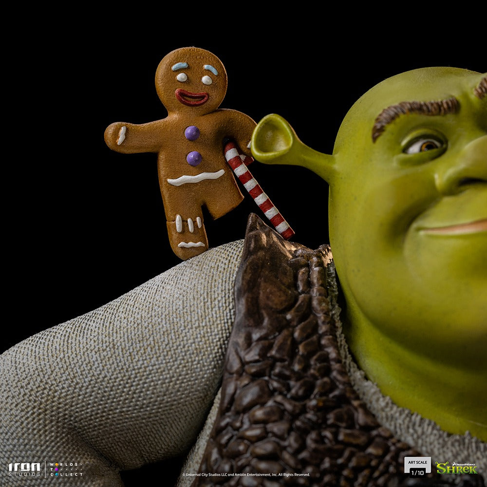 Estátua Shrek, Burro e Biscoito Deluxe - Shrek - Art Scale 1/10 - Iron Studios