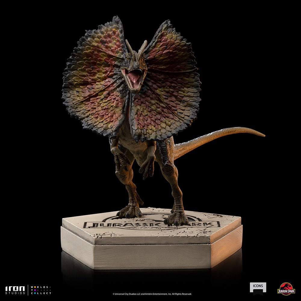 Estátua Dilofossauro - Jurassic Park - Icons - Iron Studios