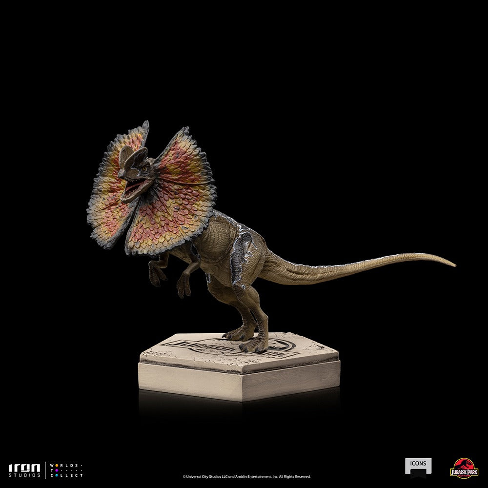 Estátua Dilofossauro - Jurassic Park - Icons - Iron Studios