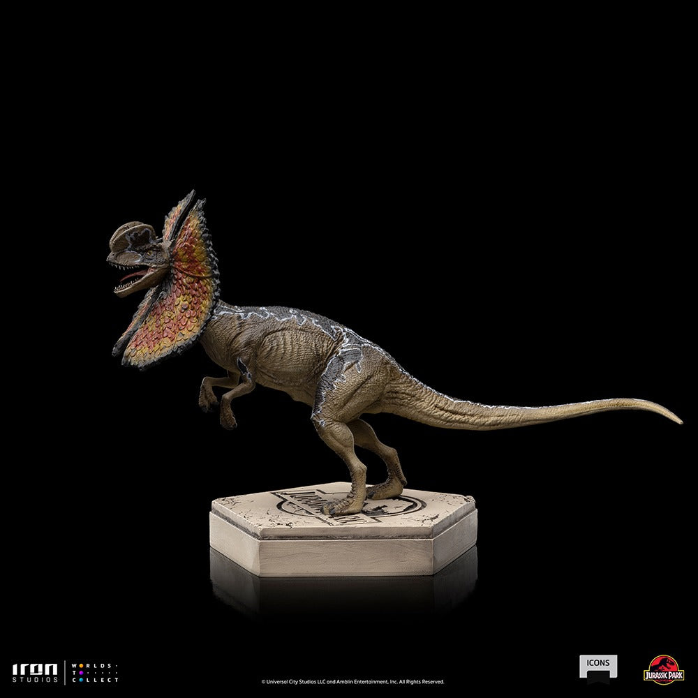 Estátua Dilofossauro - Jurassic Park - Icons - Iron Studios