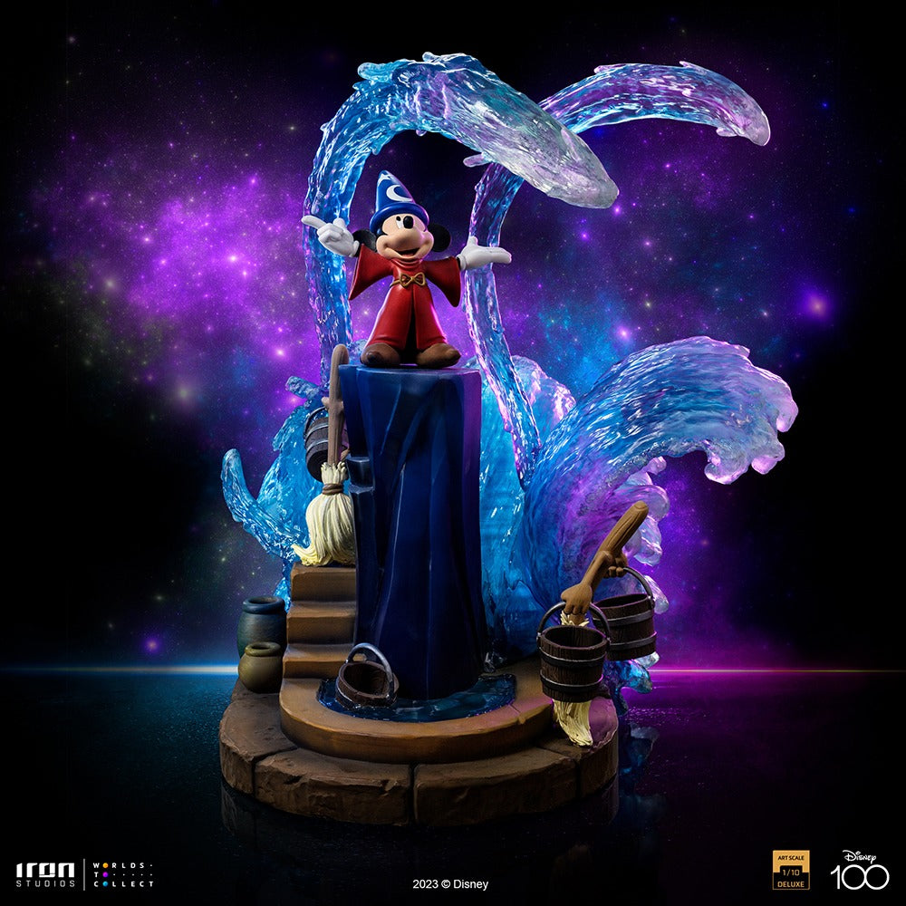 Estátua Mickey Deluxe - Disney 100th - Fantasia - Art Scale 1/10 - Iron Studios