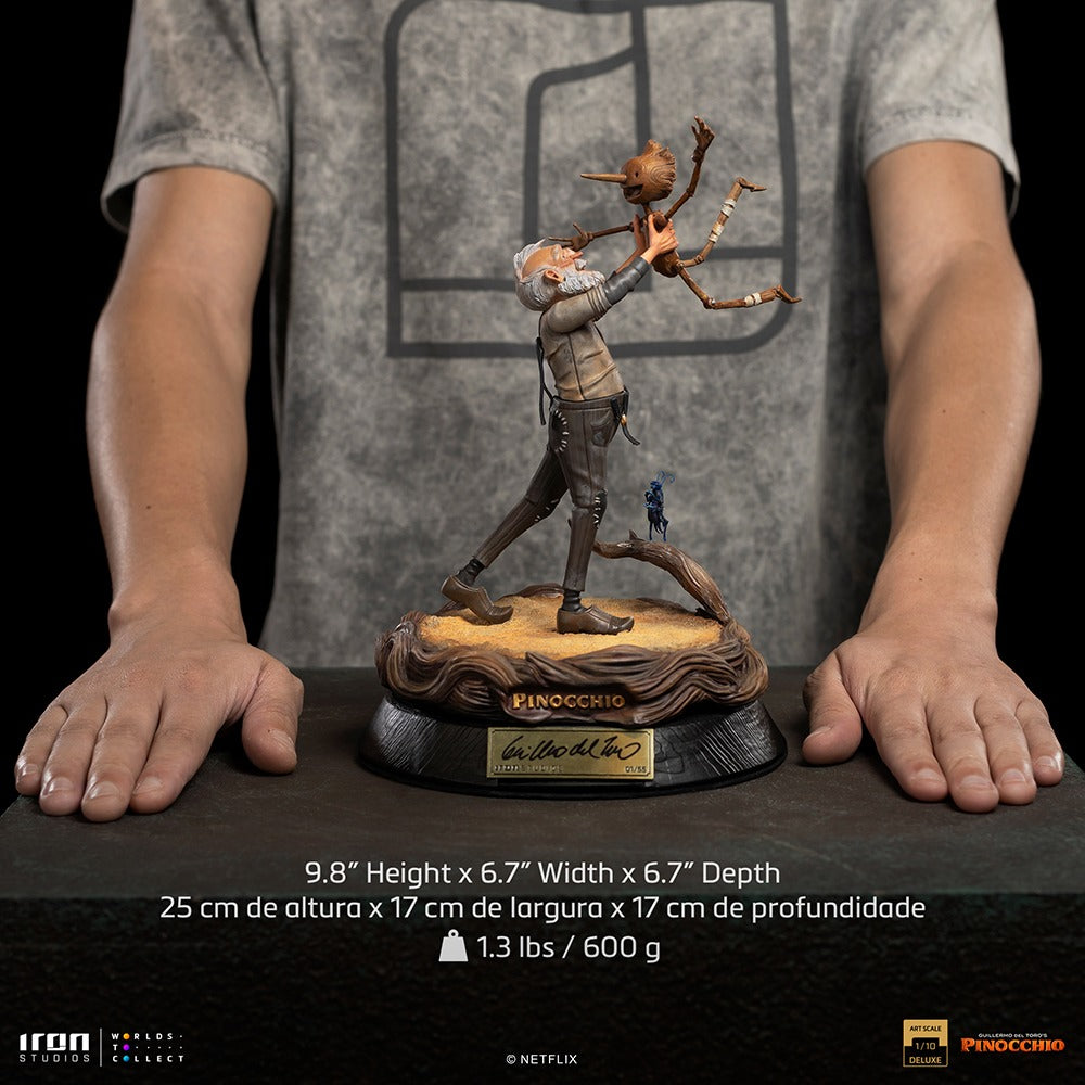 Estátua Gepeto e Pinóquio Deluxe Signed - Pinóquio - Art Scale 1/10 - Iron Studios