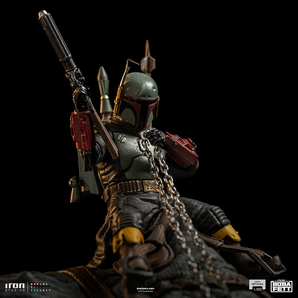 Estátua Boba Fett & Rancor - The Book of Boba Fett - Demi Scale 1/20 - Iron Studios