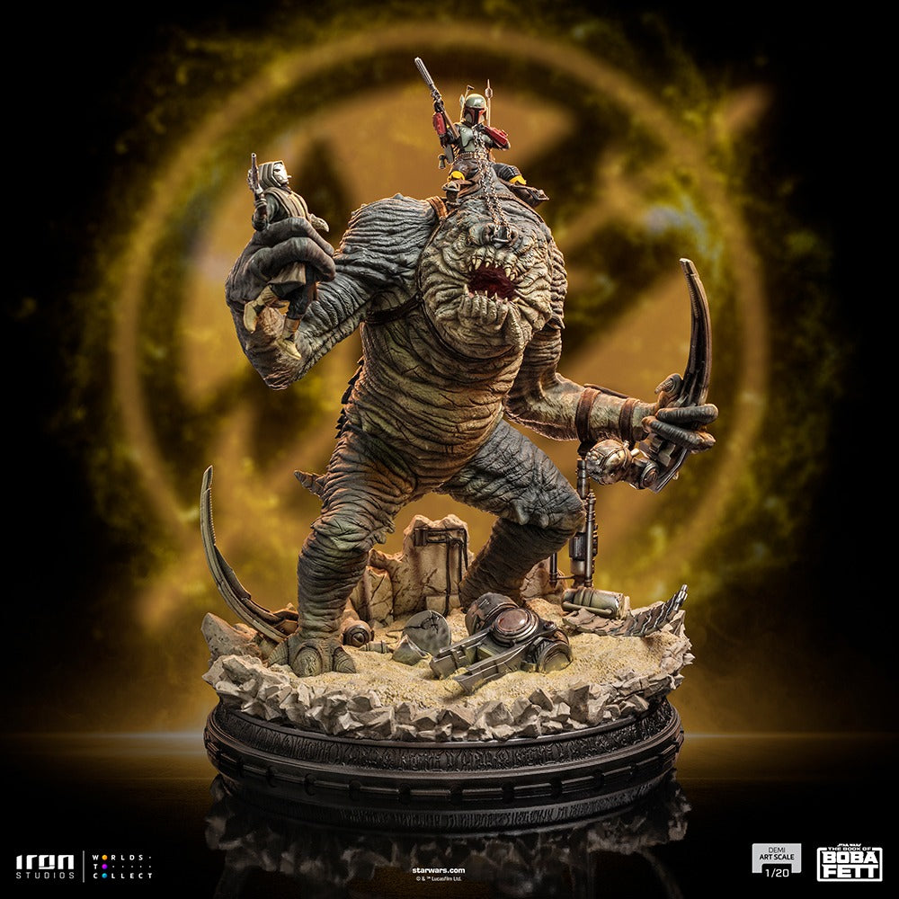 Estátua Boba Fett & Rancor - The Book of Boba Fett - Demi Scale 1/20 - Iron Studios