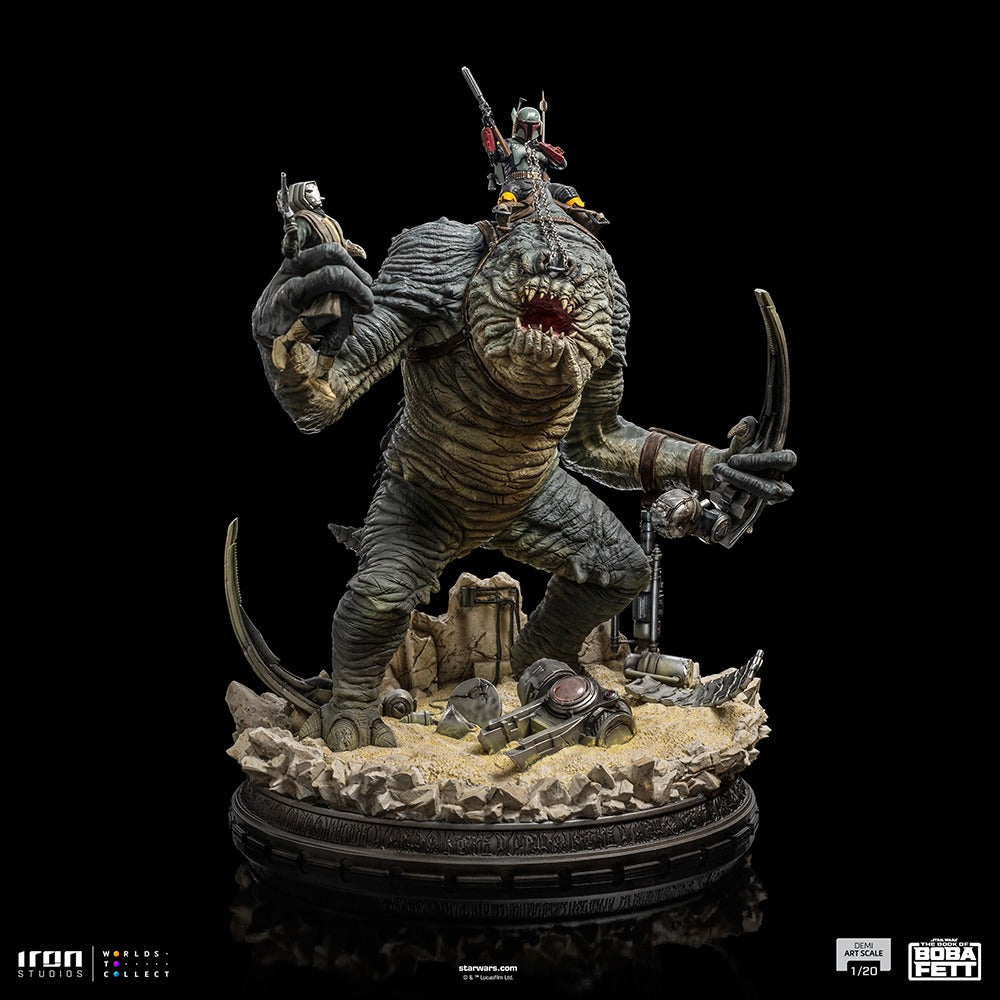 Estátua Boba Fett & Rancor - The Book of Boba Fett - Demi Scale 1/20 - Iron Studios