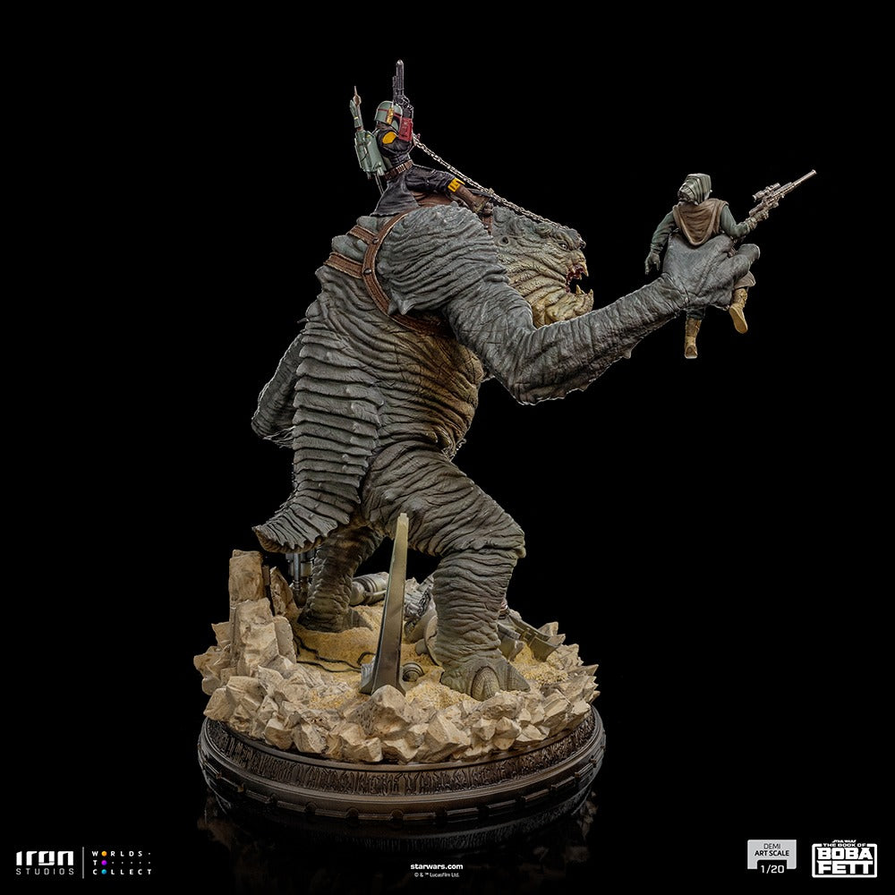 Estátua Boba Fett & Rancor - The Book of Boba Fett - Demi Scale 1/20 - Iron Studios