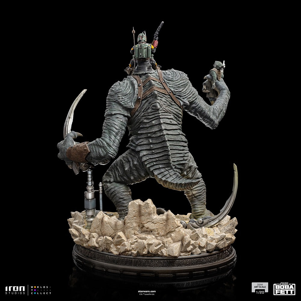 Estátua Boba Fett & Rancor - The Book of Boba Fett - Demi Scale 1/20 - Iron Studios