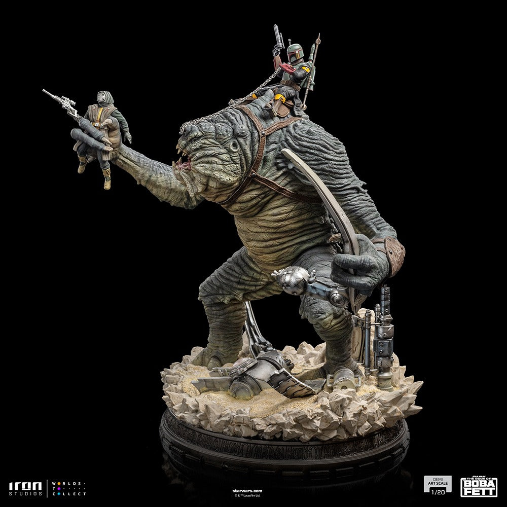 Estátua Boba Fett & Rancor - The Book of Boba Fett - Demi Scale 1/20 - Iron Studios