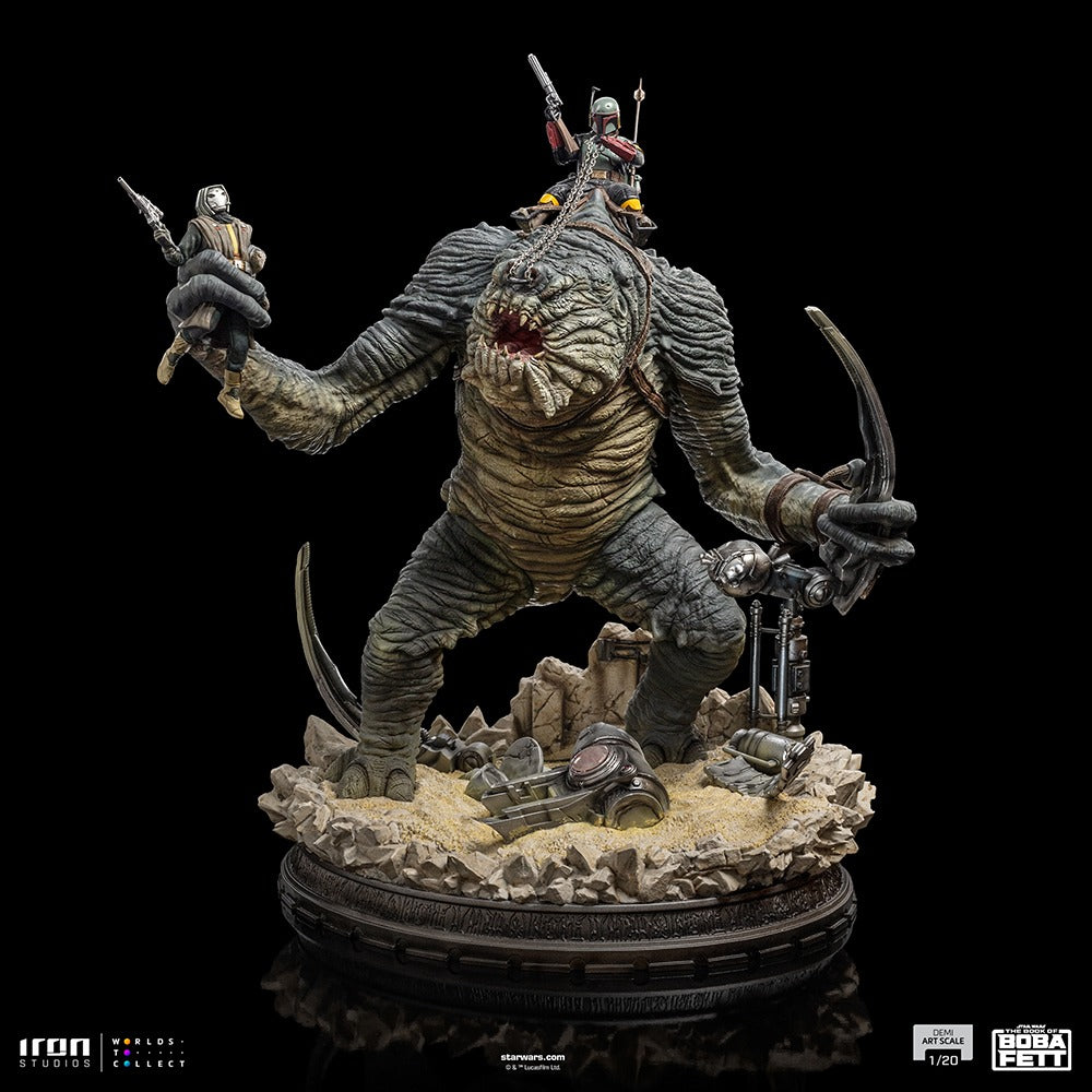 Estátua Boba Fett & Rancor - The Book of Boba Fett - Demi Scale 1/20 - Iron Studios