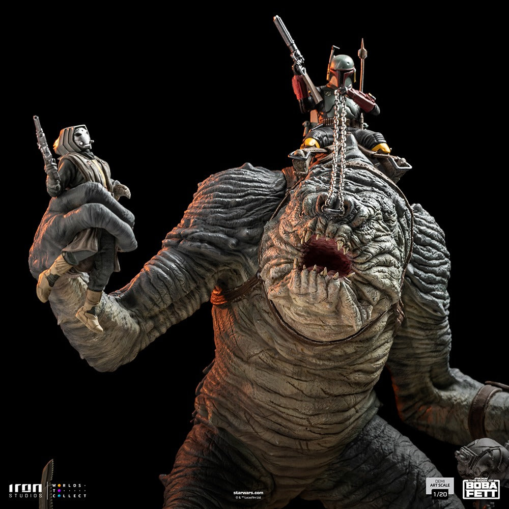 Estátua Boba Fett & Rancor - The Book of Boba Fett - Demi Scale 1/20 - Iron Studios