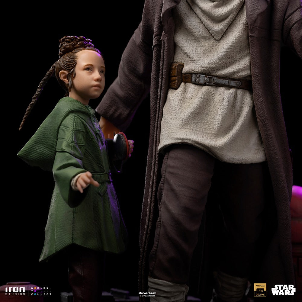Estátua Obi-Wan e a Jovem Leia  Deluxe - Star Wars - Art Scale 1/10 - Iron Studios