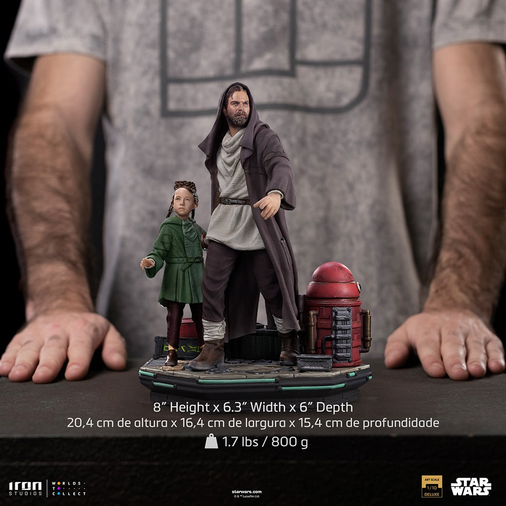 Estátua Obi-Wan e a Jovem Leia  Deluxe - Star Wars - Art Scale 1/10 - Iron Studios