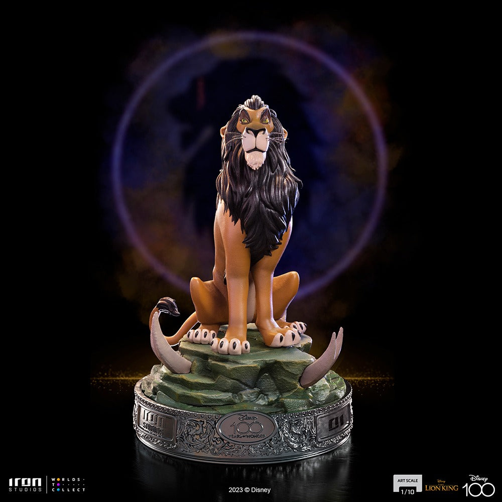 Estátua Scar 100 Years - Disney 100th - O Rei Leão - Art Scale 1/10 - Iron Studios
