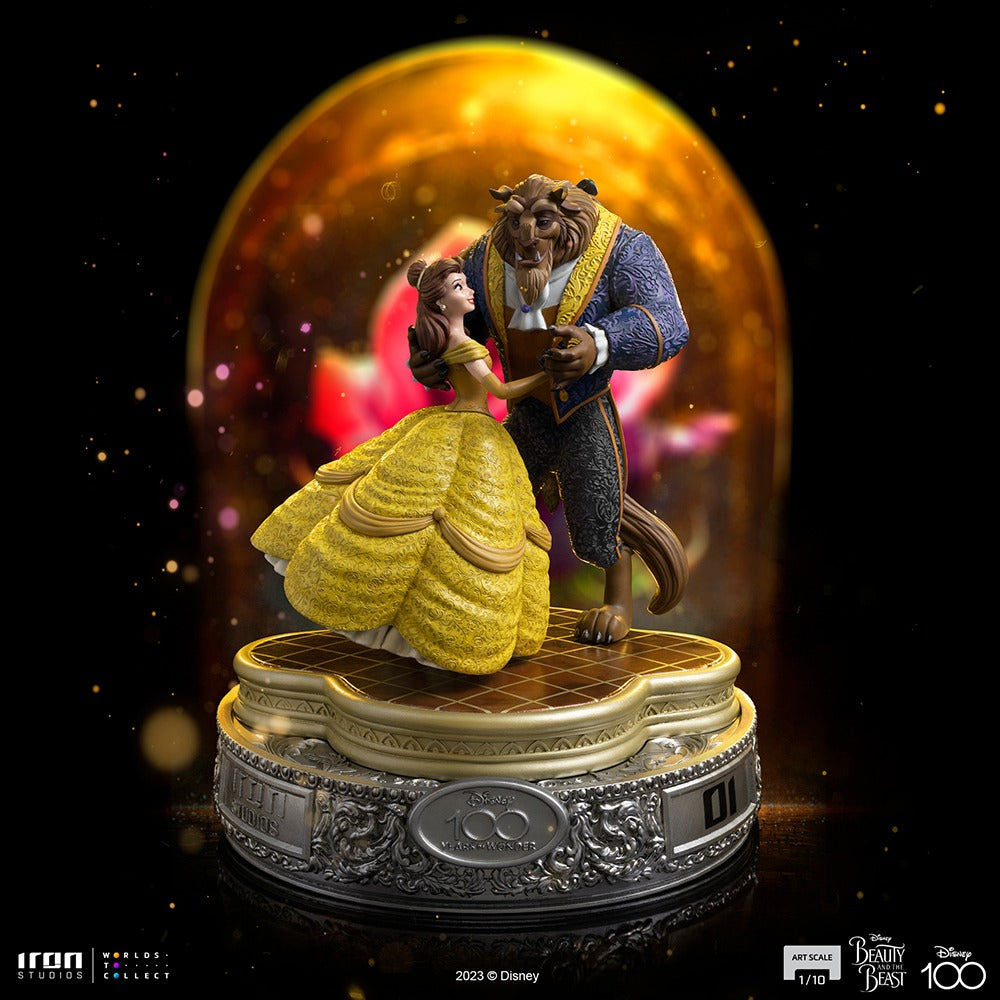 Estátua A Bela e a Fera 100 Anos Ver - Disney 100th - A Bela e a Fera - Art Scale 1/10 - Iron Studios