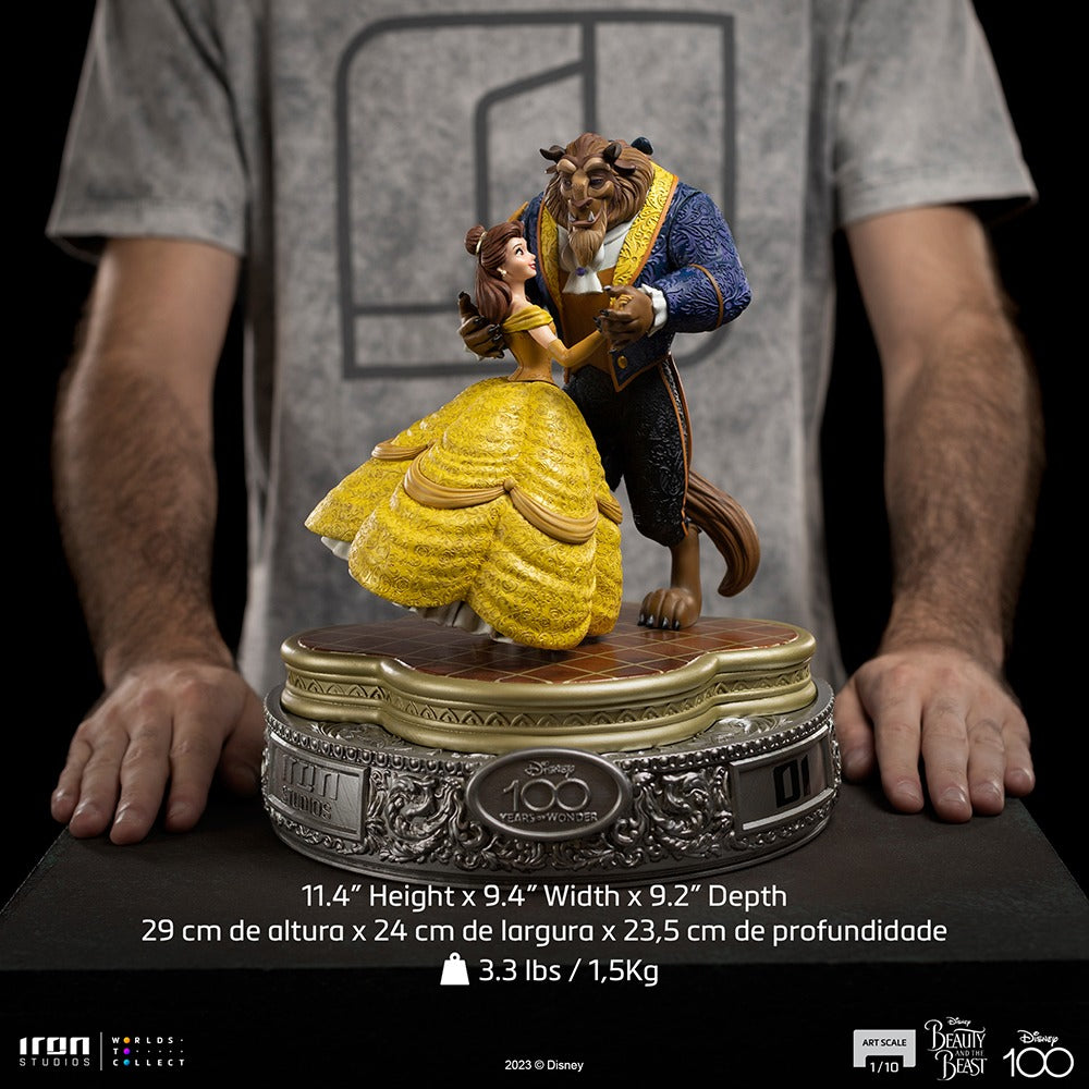 Estátua A Bela e a Fera 100 Anos Ver - Disney 100th - A Bela e a Fera - Art Scale 1/10 - Iron Studios