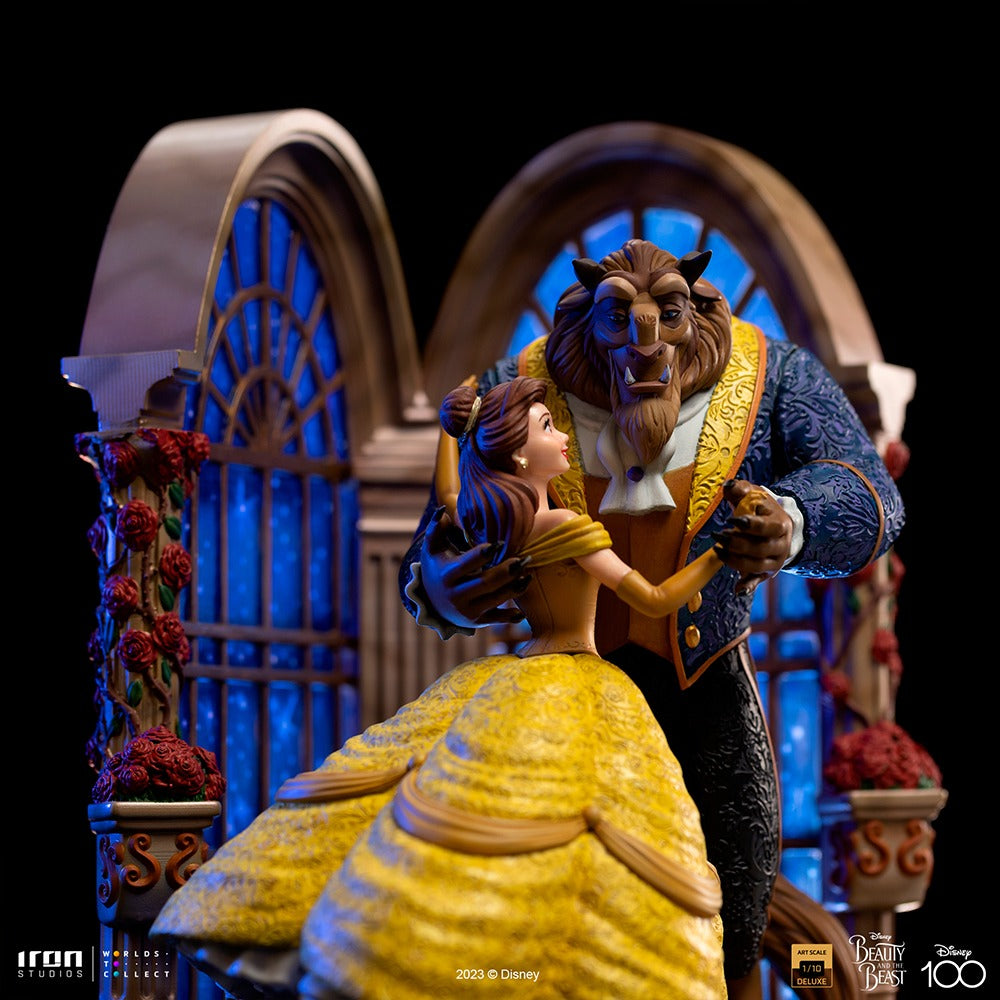 Estátua A Bela e a Fera Deluxe - Disney 100th - A Bela e a Fera - Art Scale 1/10 - Iron Studios