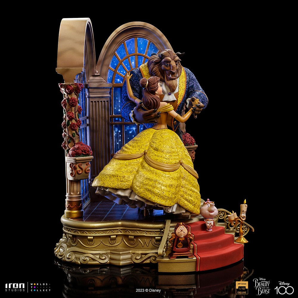 Estátua A Bela e a Fera Deluxe - Disney 100th - A Bela e a Fera - Art Scale 1/10 - Iron Studios