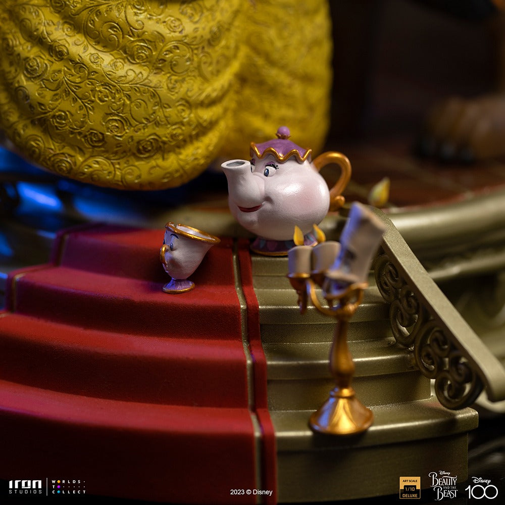 Estátua A Bela e a Fera Deluxe - Disney 100th - A Bela e a Fera - Art Scale 1/10 - Iron Studios