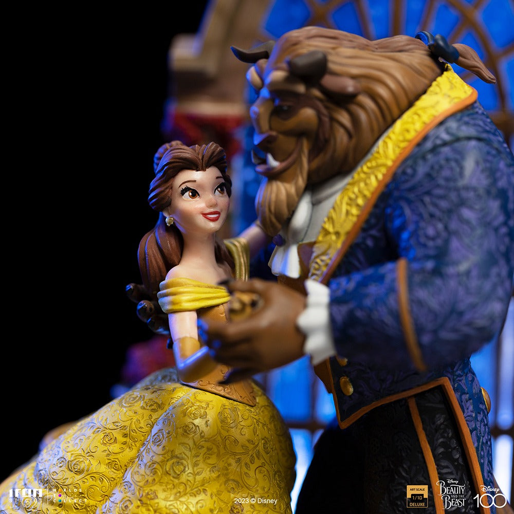 Estátua A Bela e a Fera Deluxe - Disney 100th - A Bela e a Fera - Art Scale 1/10 - Iron Studios