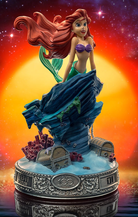 Estátua Pequena Sereia 100 Years Ver - Disney 100Th - Pequena Sereia - Art Scale 1/10 - Iron Studios
