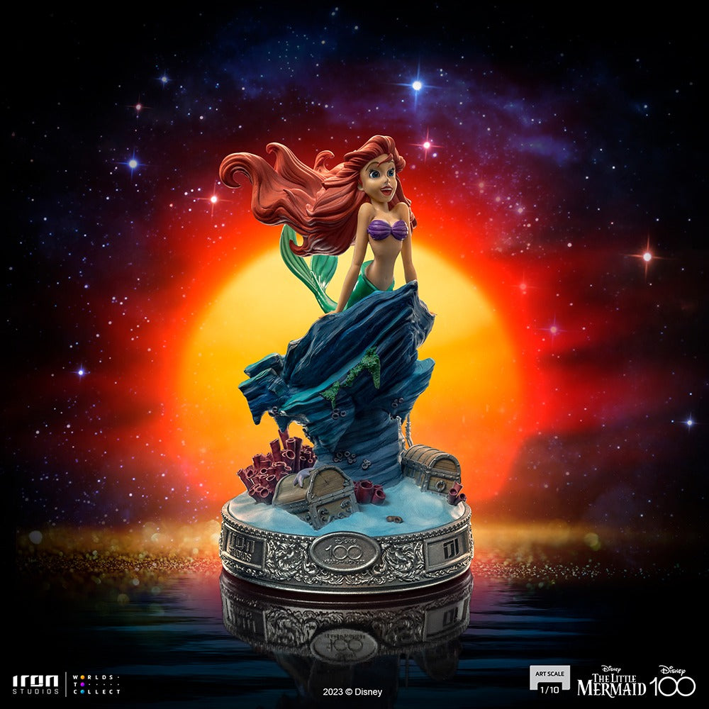 Estátua Pequena Sereia 100 Years Ver - Disney 100Th - Pequena Sereia - Art Scale 1/10 - Iron Studios