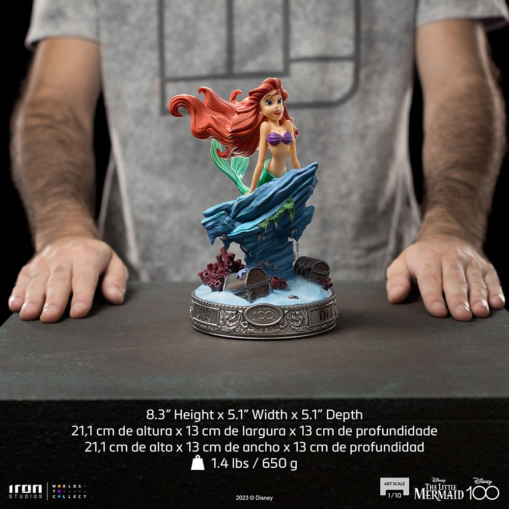 Estátua Pequena Sereia 100 Years Ver - Disney 100Th - Pequena Sereia - Art Scale 1/10 - Iron Studios