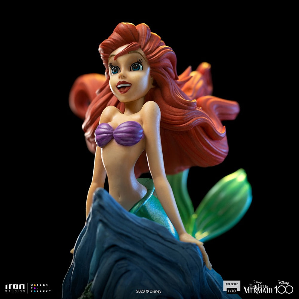Estátua Pequena Sereia 100 Years Ver - Disney 100Th - Pequena Sereia - Art Scale 1/10 - Iron Studios