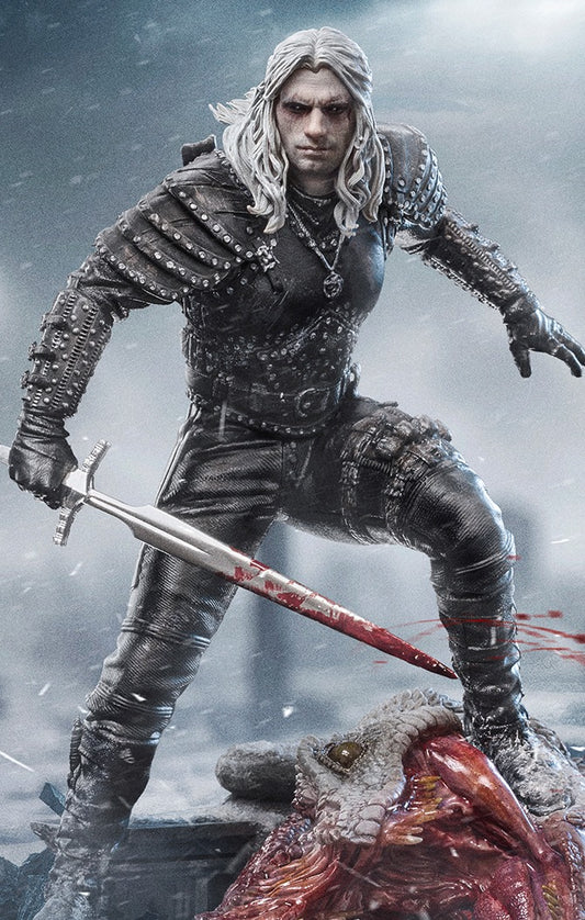 Estátua Geralt of Rivia - The Witcher Netflix - BDS Art Scale - Iron Studios