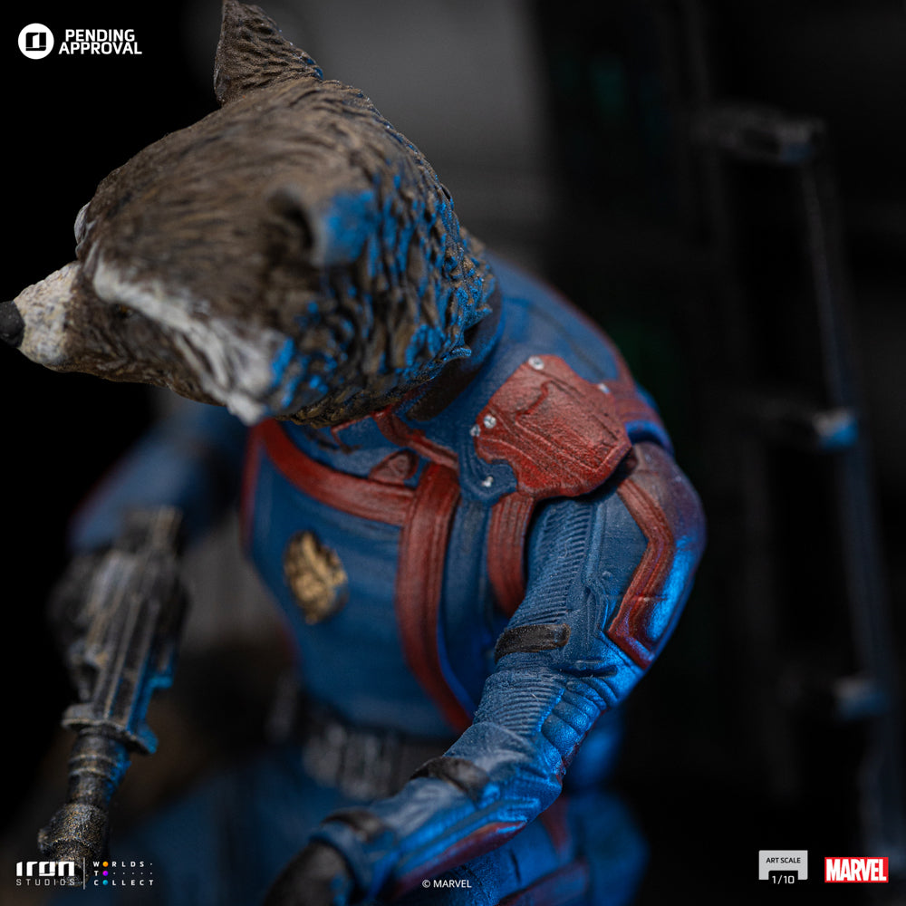 Estátua Rocket Raccoon - Guardiões da Galaxia 3 - Art Scale 1/10 - Iron Studios