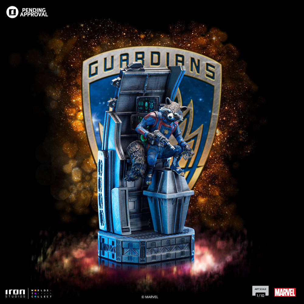 Estátua Rocket Raccoon - Guardiões da Galaxia 3 - Art Scale 1/10 - Iron Studios