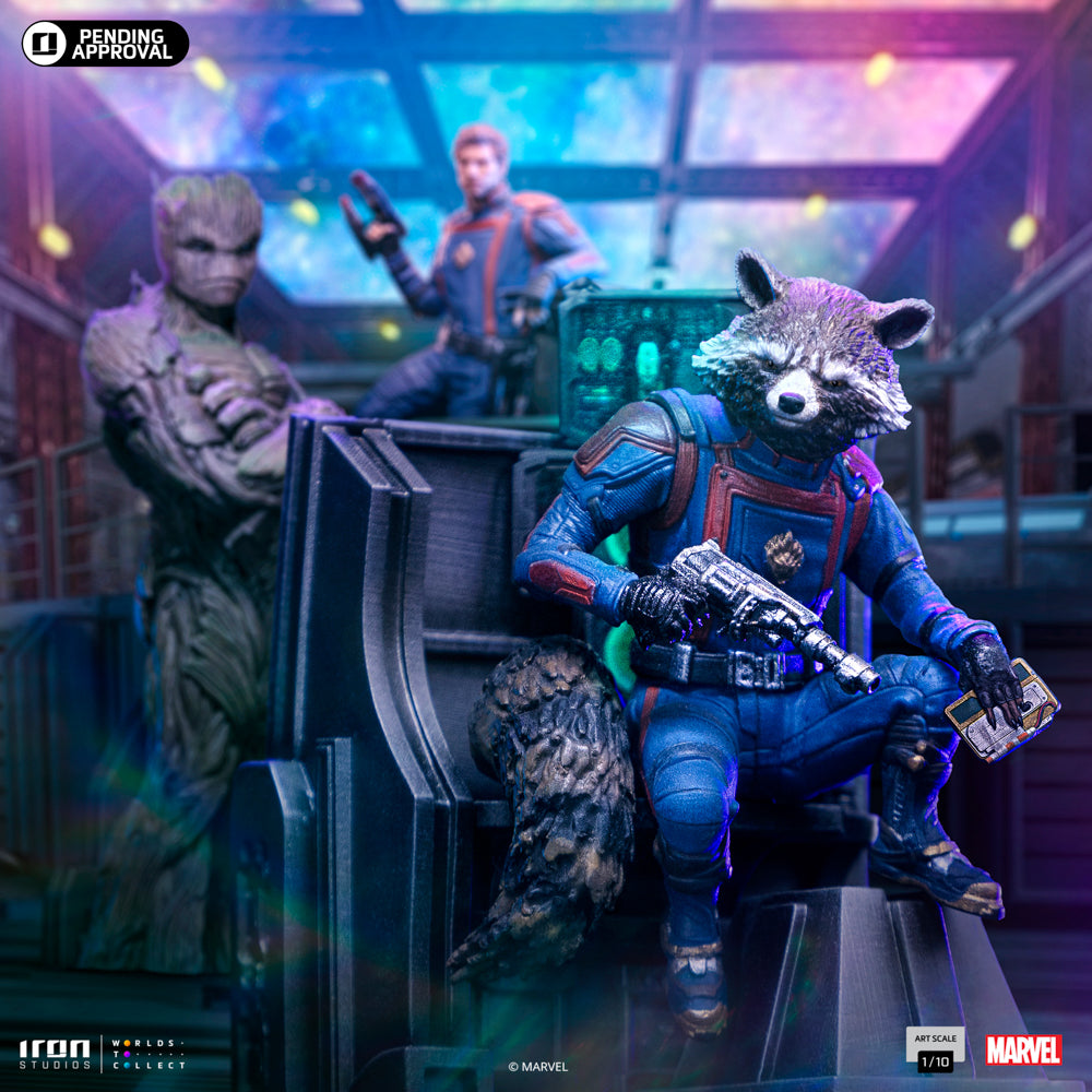 Estátua Rocket Raccoon - Guardiões da Galaxia 3 - Art Scale 1/10 - Iron Studios